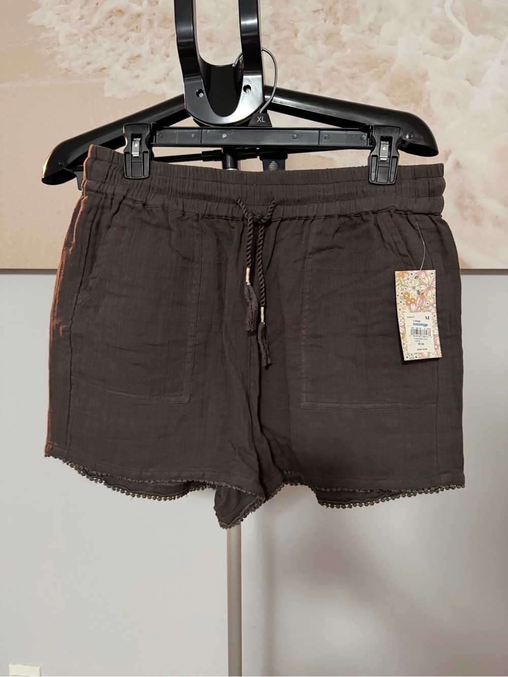 Kensie Women’s Drawstring Dark Brown Shorts